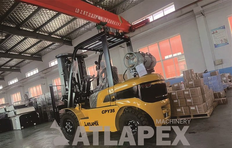 Carretilla elevadora de combustible dual de GLP de 3,5 toneladas personalizada por el cliente ATLAPEX