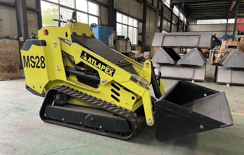 A Standing-on Mini Skid Steer Loader MS28T with a powerful Perkins diesel engine