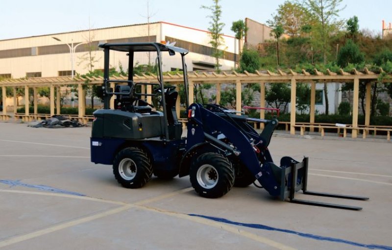 ATLAPEX Electric Wheel Loader with Pallet Fork Attachment