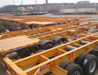 3 Axles Skeleton 40ft Container Semitrailer for sale 