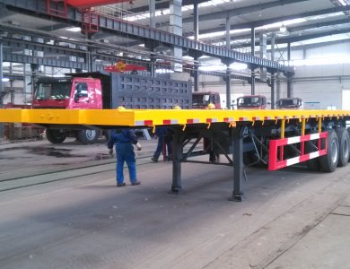  3 Axles 40 feet flat bed container trailer