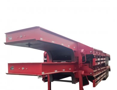 3 FUWA axles 60t loading capacity low bed trailer 