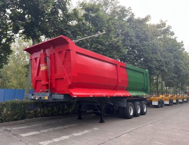 Guinea Market 3 Alxe 80 Tons 50 CBM Dump Semi Trailer