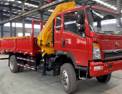 SINOTRUK HOWO 4X2 160HP RHD Mounted Crane Lorry Truck