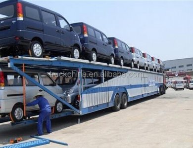 Heavy Duty 3 Axles Car Transport Semi Truck Trailer Car Carrier Trailer FUHUA Axles Steel 35000 Kg 10R22.5 3axles CN;SHN LUFENG