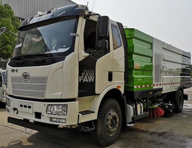 FAW 8-Ton 16 m³ Pavement Sweeper & Washer Truck – 180 HP Euro-3 Road-Cleaning Broomer for Sale