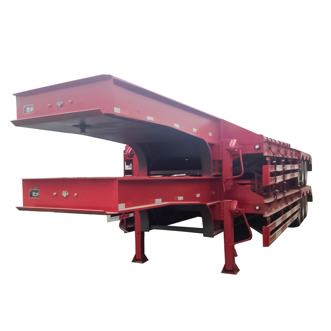 3 FUWA axles 60t loading capacity low bed trailer 