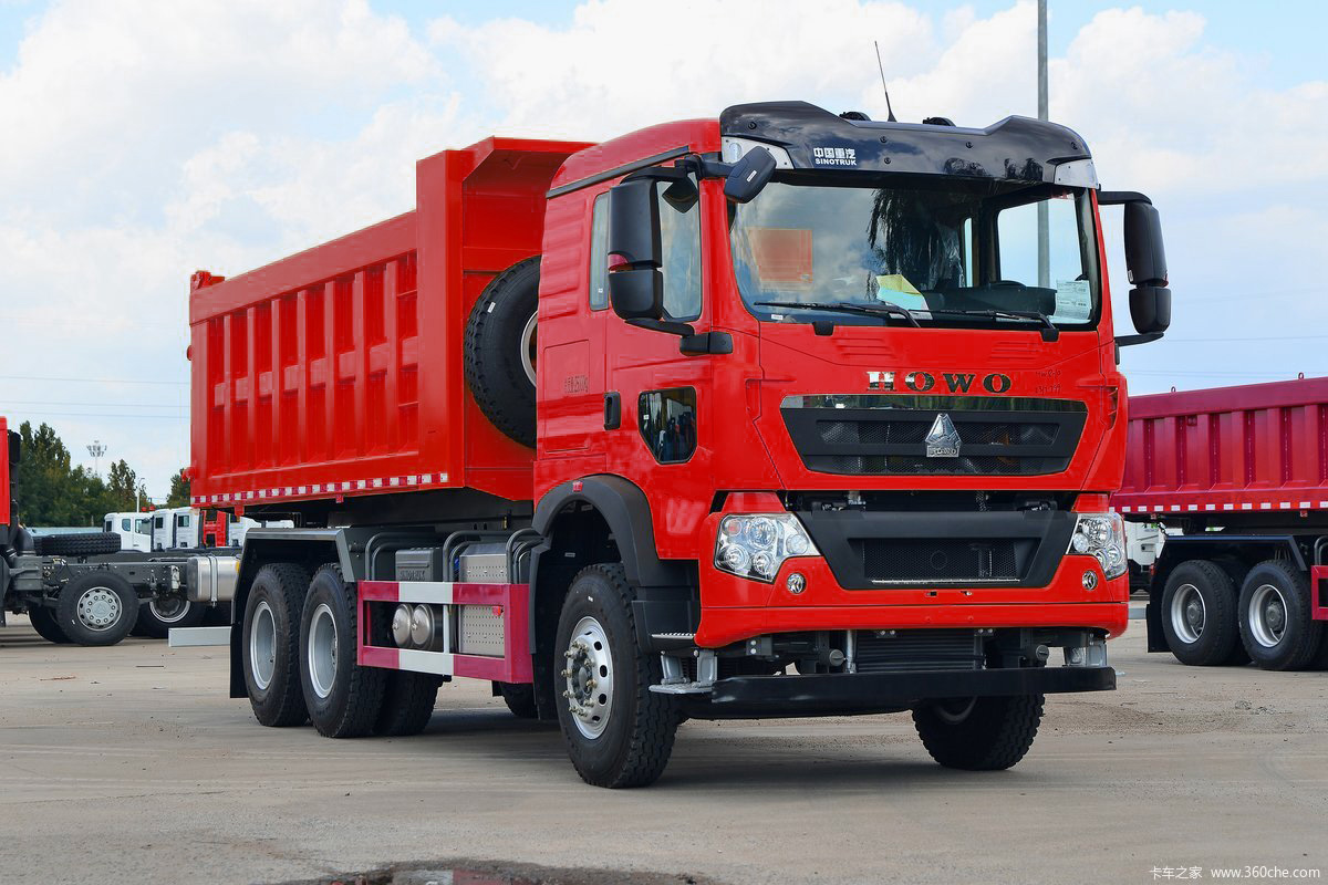 New Sinotruk HOWO TX Red 6x4 430HP Dump Truck for sale